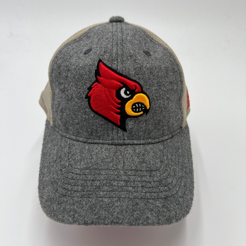 Louisville Cardinals Adidas Strapback Hat Gray Tan One‎ Size NCAA New w/ Tags